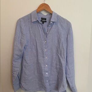 J. Crew Women’s Sky Blue Irish Linen Button Down Shirt